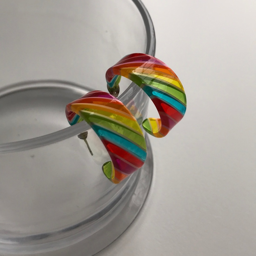 Rainbow Hoop Earrings